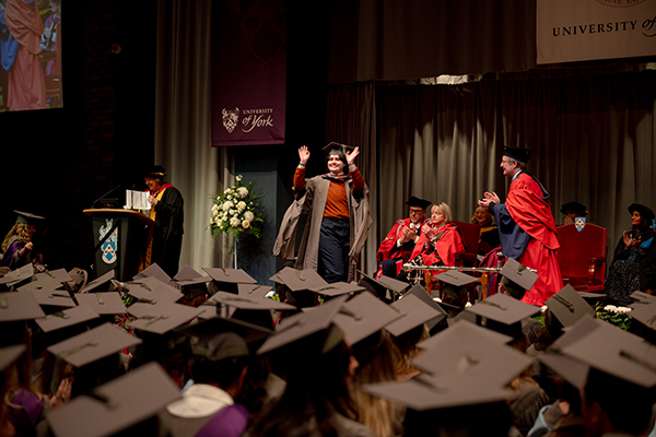 Students taking part in a University of York Graduation ceremony